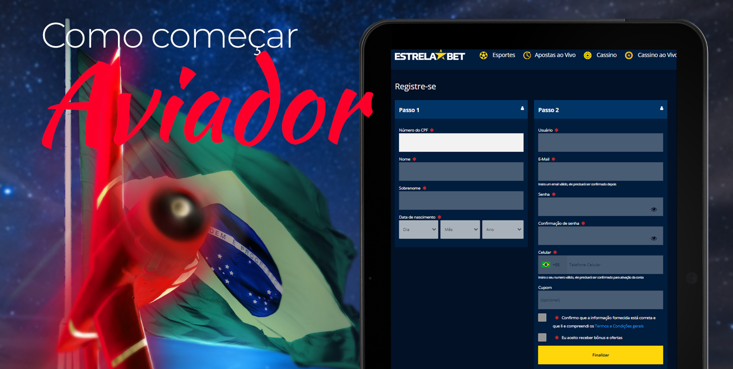 Revisão do Aviator Estrela Bet Brasil - Como jogar?, Registrar