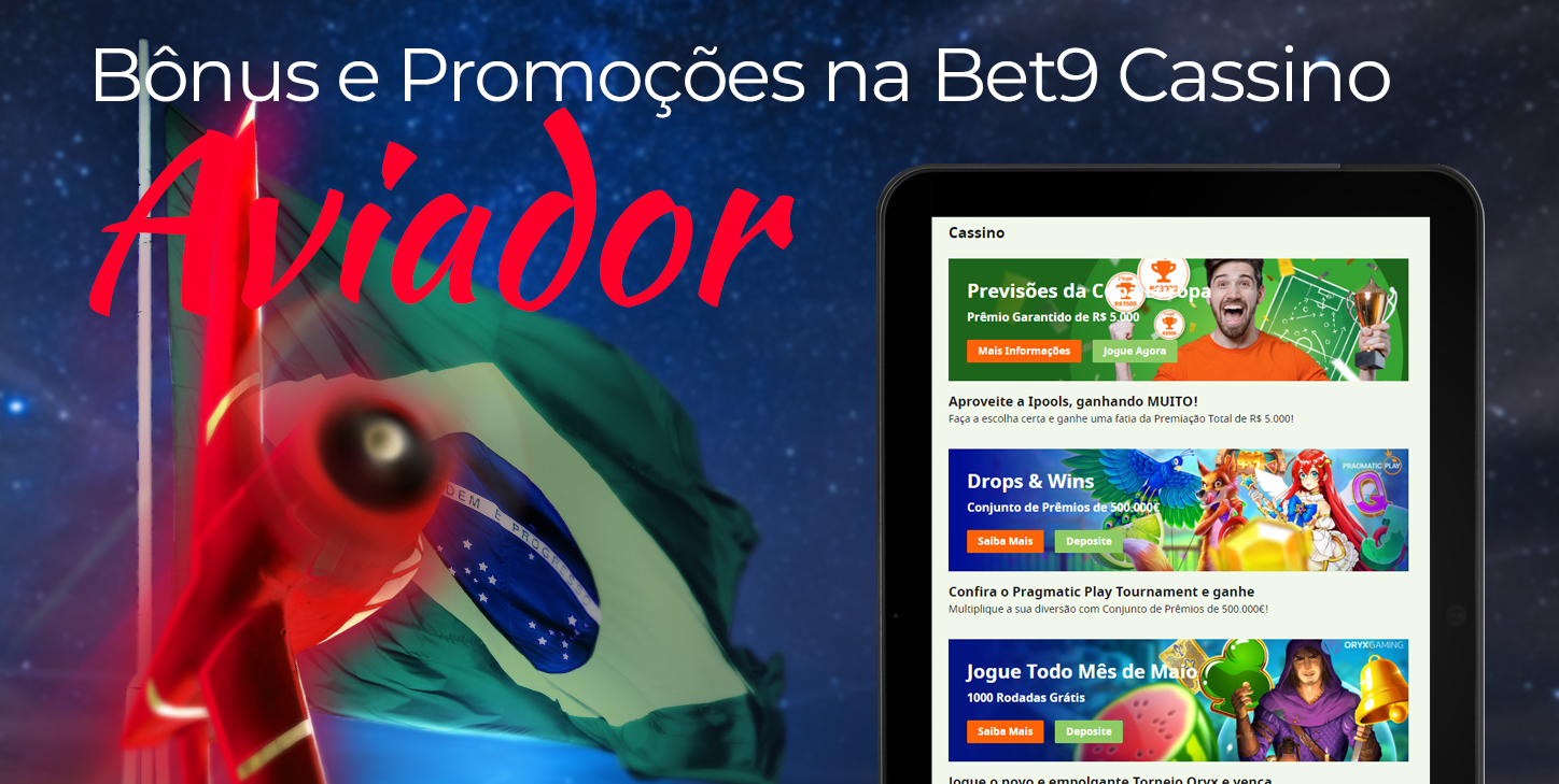 Promoções e bônus disponíveis para clientes brasileiros no Bet9 Cassino