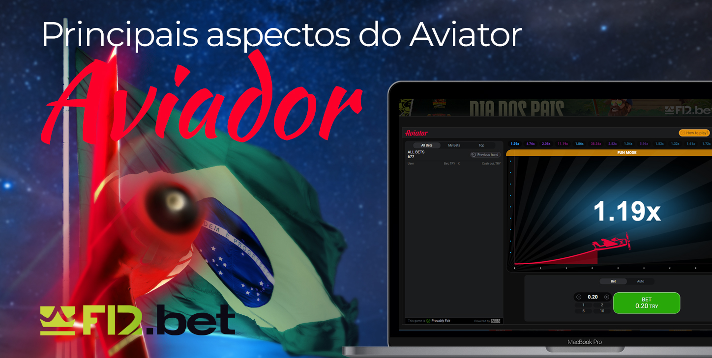 Características do jogo Aviator no site do cassino on-line da F12Bet Brasil