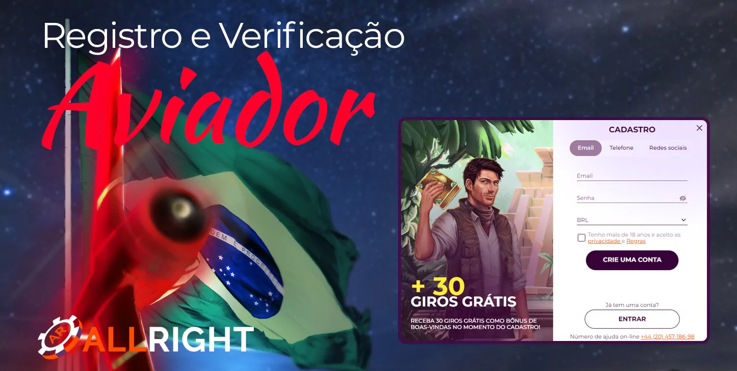 Como registrar uma nova conta no site do cassino All Right