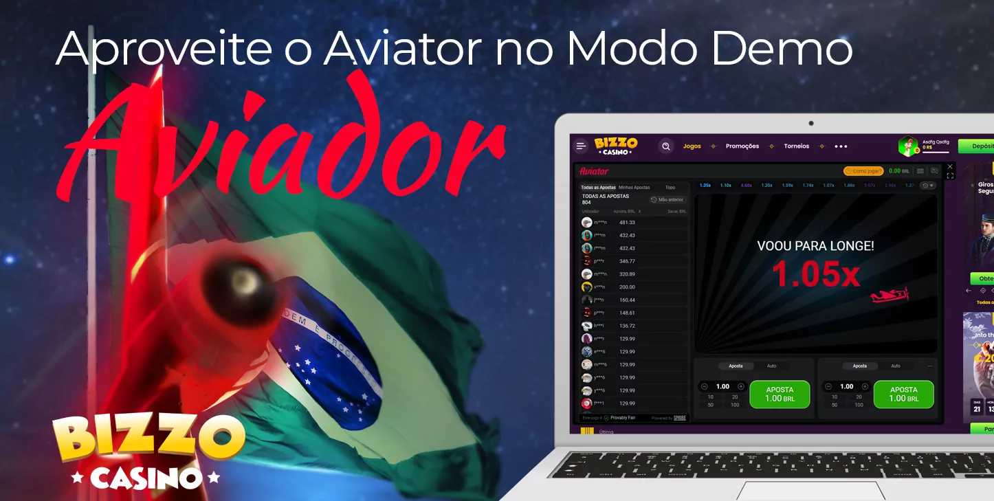 Bizzo 27 Descrição do modo de demonstração do Aviator no cassino Bizzo Brasil
