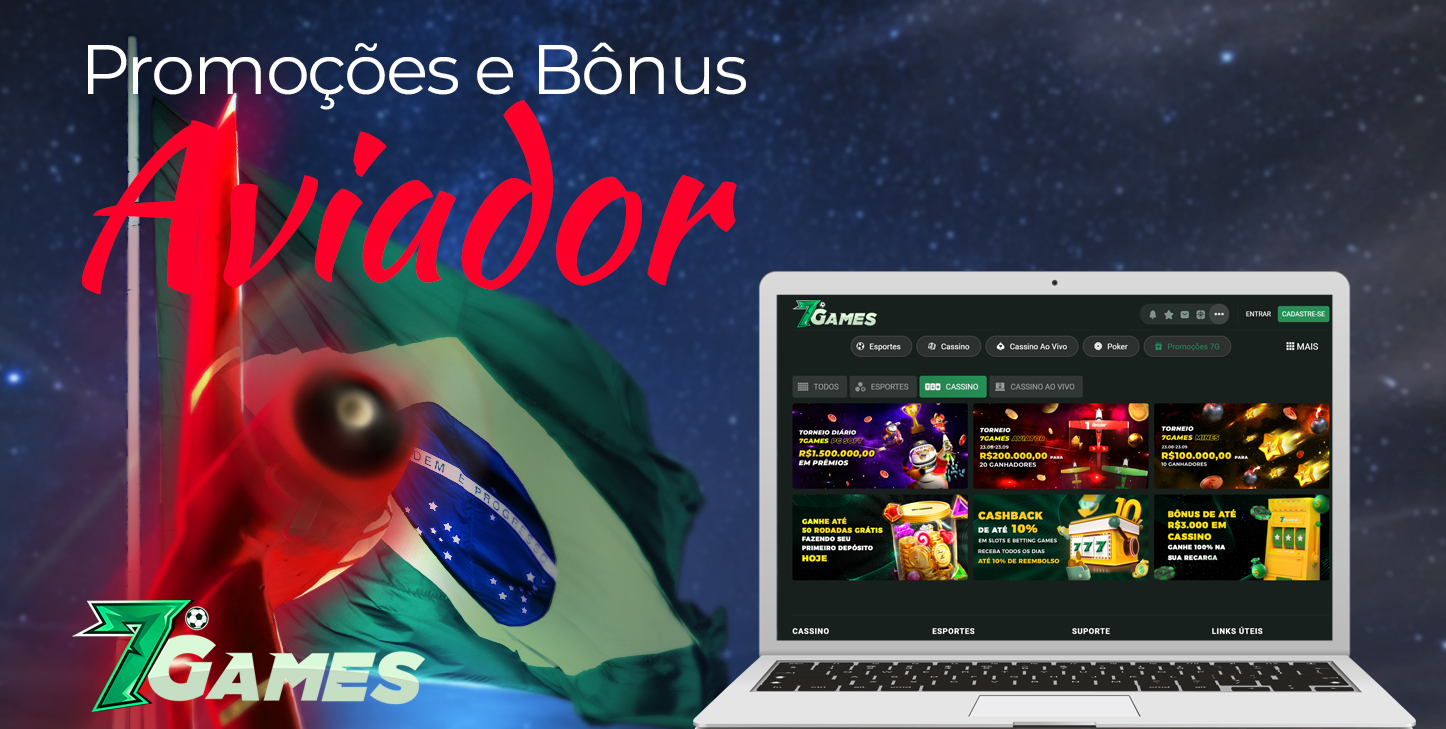 Promoções e bônus do cassino on-line 7 Games disponíveis para usuários brasileiros