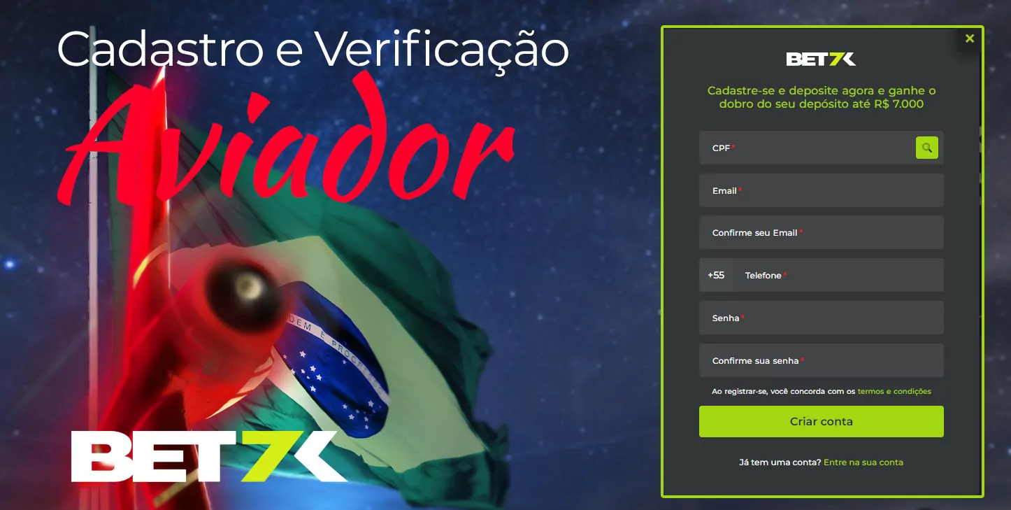 Bet7k 19 Instruções passo a passo para se registrar no site do Bet7k para jogar Aviator