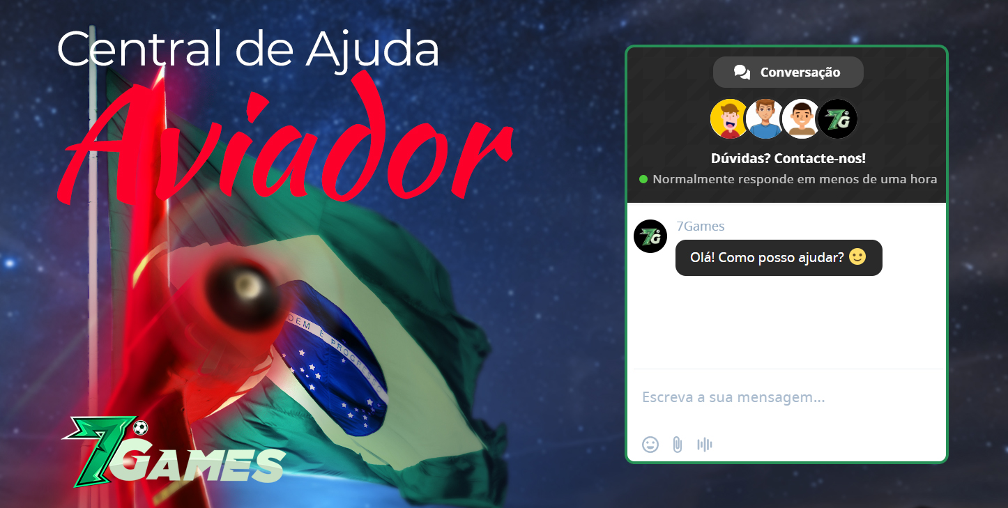 Contatos de suporte da 7 Games para os fãs do Aviator da Brasil
