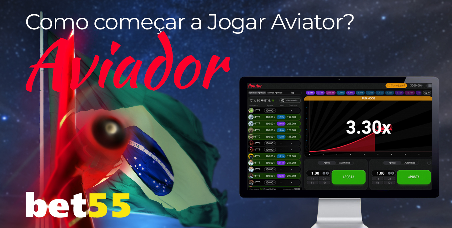 Como começar a jogar Aviator no site do cassino on-line Bet55 Brasil