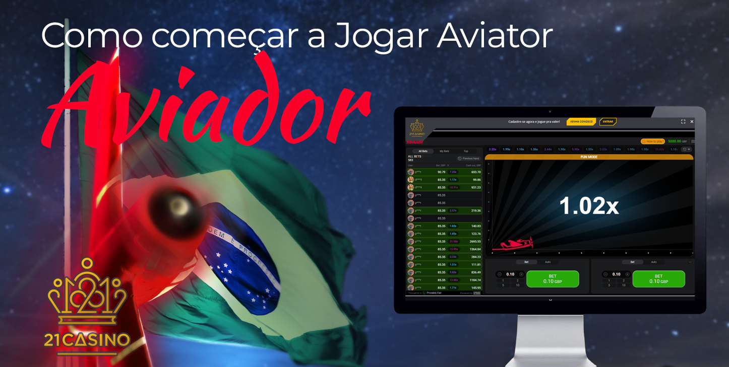 Instruções passo a passo sobre como os usuários brasileiros podem começar a jogar Aviator no 21 Casino