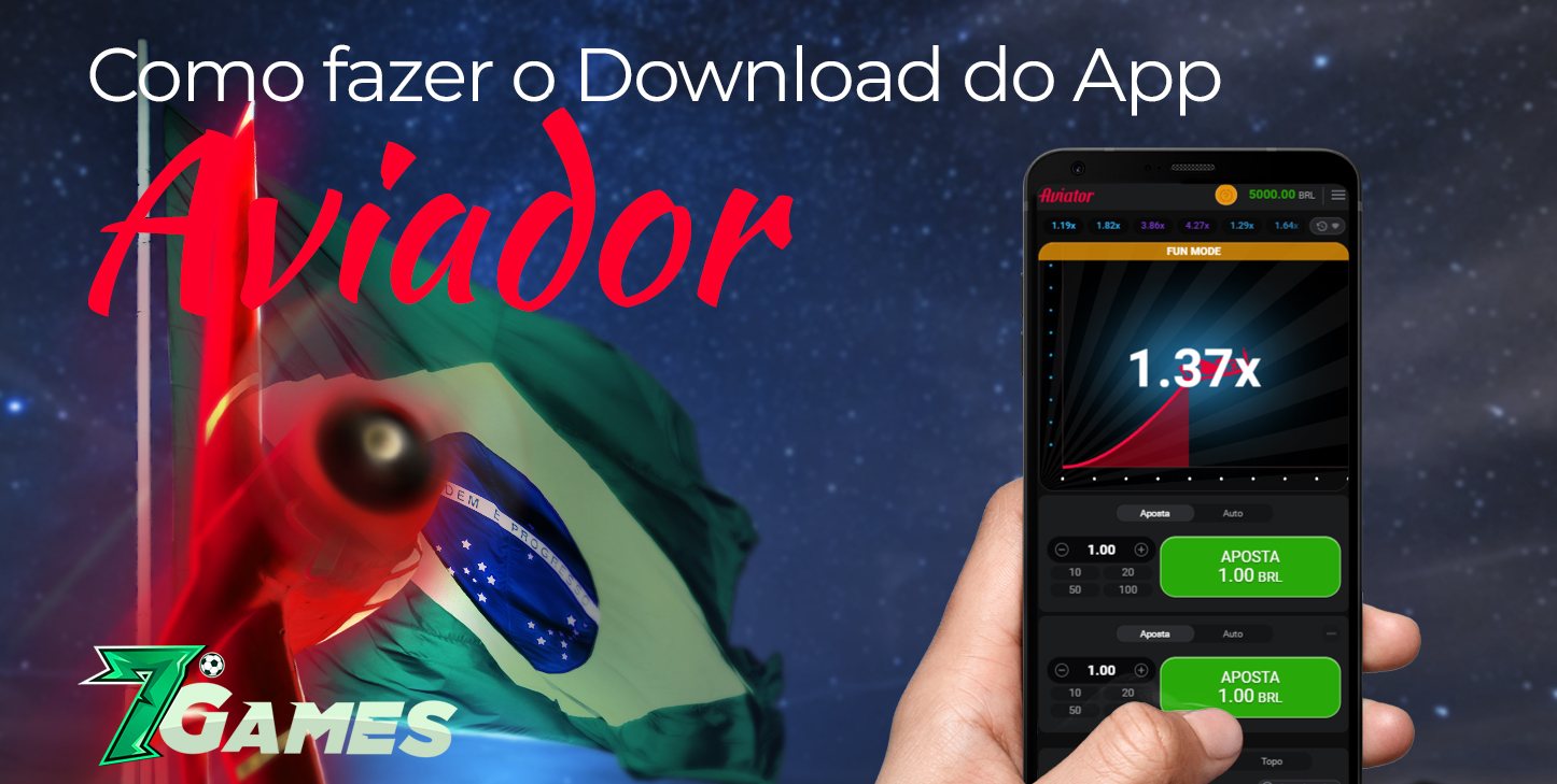 Baixe o aplicativo móvel da 7 Games para Android e iOS para jogar o jogo Aviator
