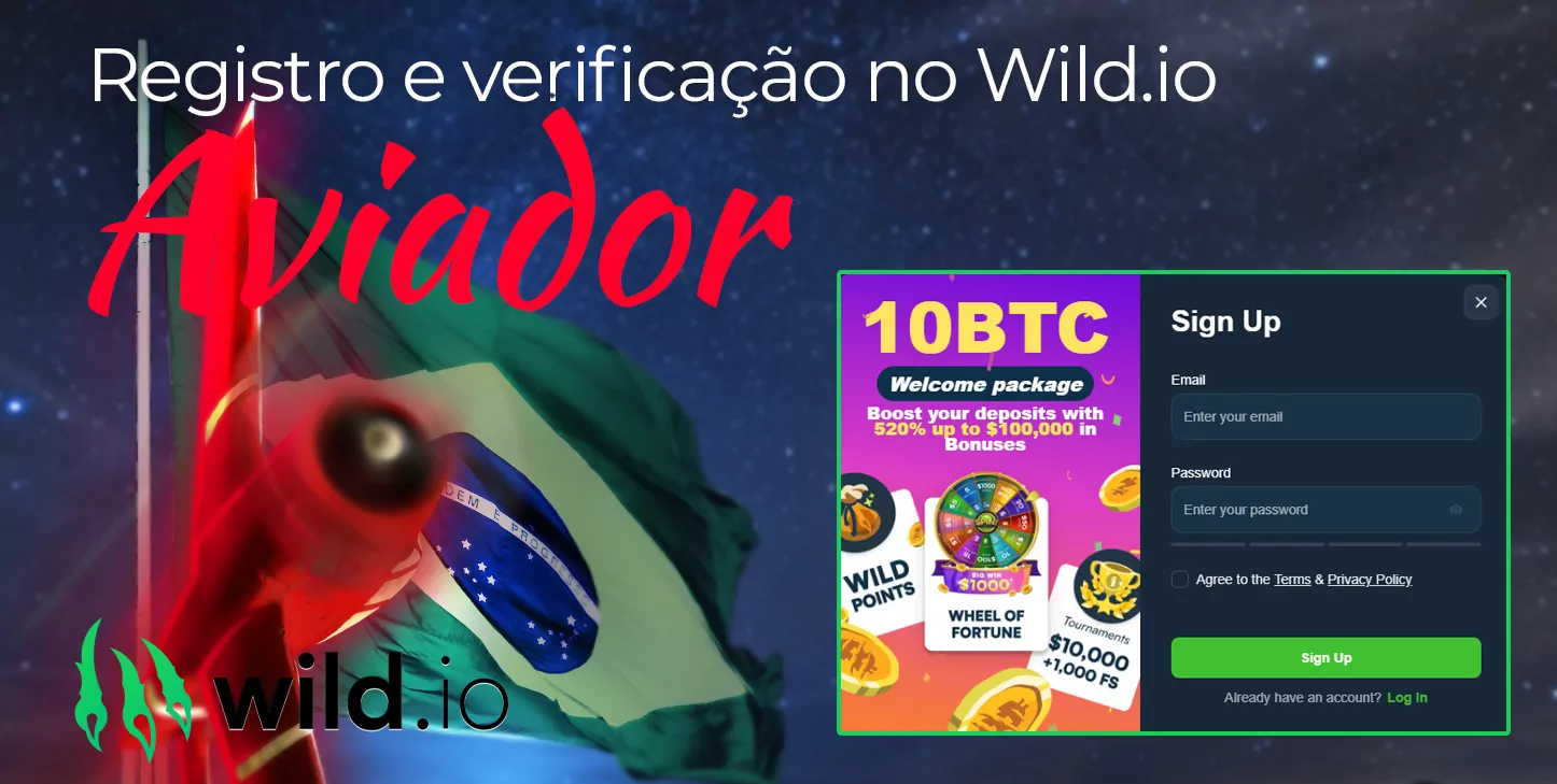Processo de registro e verificação de identidade no Wild.io