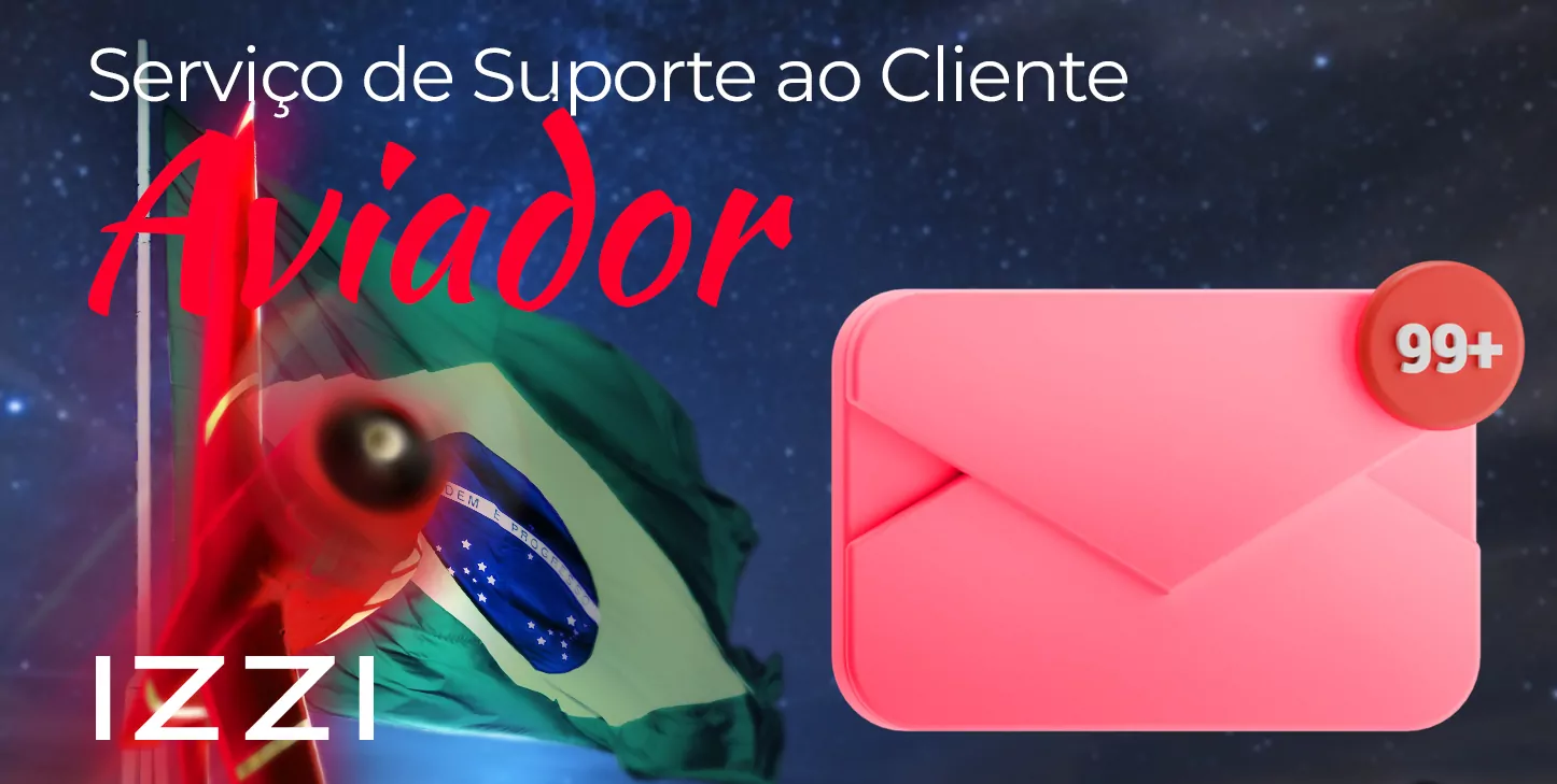 Contatos de suporte para os fãs do Aviator no site da Izzi